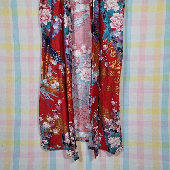 Vintage authentic Japanese Kimono traditional style cotton oriental house coat - Picture 3 of 8